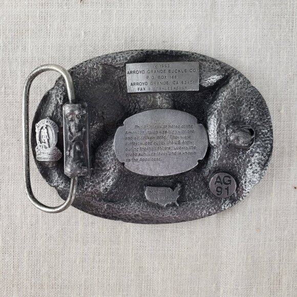 Native American Spotted War Horse Appaloosa 3D Arroyo Grande belt buckle silver - Picture 3 of 5